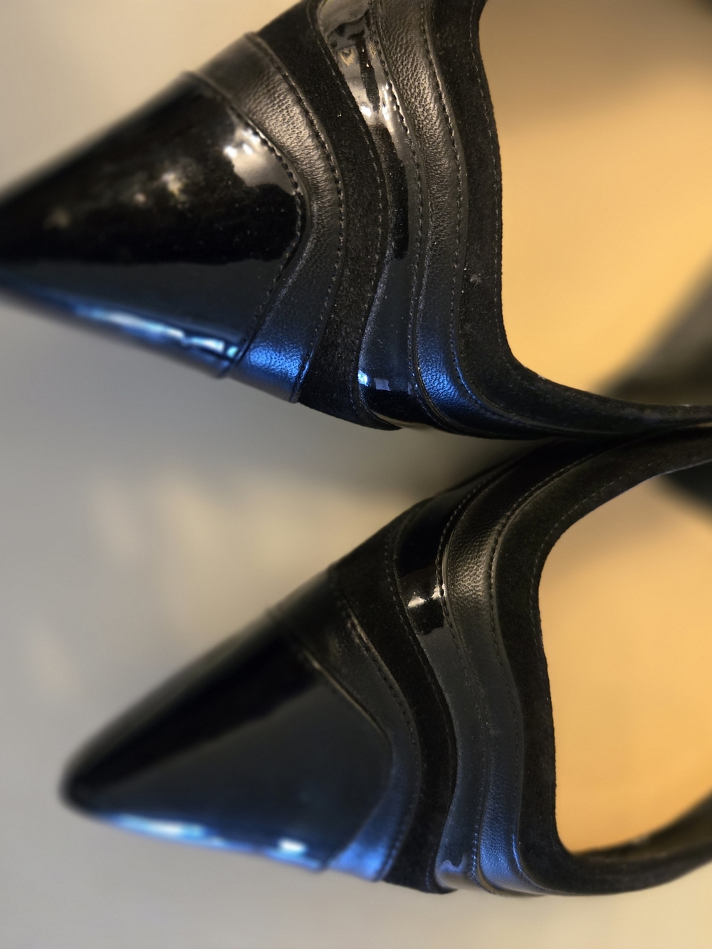 Christian Louboutin Women's Black Pointed Slingback Flats - Picture 2 of 15